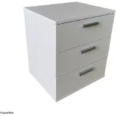 HTI Nachtkommode 3 Schubladen Nina Weiss 2er-Set