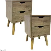 HTI Nachttisch 2 Schubladen 2er-Set Thekla Artisaneiche
