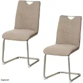 HTI Schwingstuhl Taupe/Antikhellbraun 2er Set Emrys