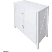 HTI Hayet Kommode Landhausstil Weiß 80x80x35 cm mit 4 Türen und dekorativem Kreuz