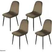 HTI Stuhl Samt Braun Savannah 43x54x86 cm Sitzhöhe 48 cm