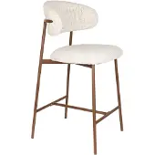 Trendmöbel24 Barhocker Claes im 2er-Set, Off-White mit Eisengestell für Esszimmer