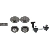 BLANCO Ablaufgarnitur-Set, 2 x InFino ohne Ablauffernbedienung, satin dark steel, 207440
