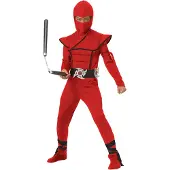 Metamorph Ninja Fighter Kostüm für Kinder rot