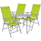 Mojawo 4-teiliges Campingmöbel Set Aluminium Textilen Lime