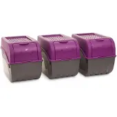 Novaliv Gemüseboxen Kartoffelboxen Vorratsbehälter 3,5l bis 9l (Lila, 3X 9l)