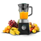 Cecotec Power Black Titanium 1300 MAX, Tischplatten-Mixer, 1,5 l, Pulsfunktion, Eis-Crusher, 1300 W, Schwarz, Grau