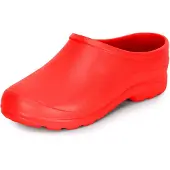 Ladeheid Damen und Herren leichte Eva Clogs Gartenclogs Gartenschuhe LADW001 (Rot, 37)