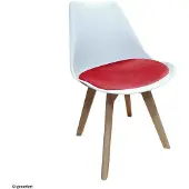 HTI Stuhl Atlanta Weiß, Velvet Rot