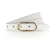 Tamaris Ledergürtel "Claudia Gold", Damen, Gr. 100, weiß, Rindsleder, unifarben, Gürtel Ledergürtel, mit schmaler Schließe, 2 cm breit, aus Rindsleder, unifarben
