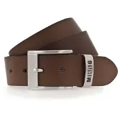 Mustang Ledergürtel "Spencer", Herren, Gr. 125, braun (bailys), Rindsleder, unifarben, Gürtel Ledergürtel, mit Überlänge, 4 cm breit, aus Rindsleder, unifarben