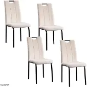 HTI Denton Stuhl aus Samt in Creme mit Cut-Out Griff, 41,5x96,5x52,5 cm