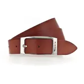 Tamaris Ledergürtel "Charlie Silver", Damen, Gr. 115, braun (cognac), Rindsleder, unifarben, Basic, Gürtel Ledergürtel, mit länglicher Doppelschließe, aus Rindsleder, unifarben
