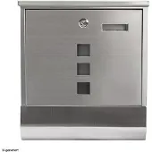 HTI Briefkasten Amin Edelstahl mit Zeitungsrolle