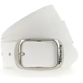 Tamaris Ledergürtel "Carmen Silver", Damen, Gr. 105, weiß, Rindsleder, unifarben, Gürtel Ledergürtel, aus Rindsleder, mit Doppelschließe, 4 cm breit