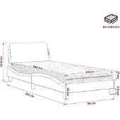 vidaXL Bett mit Matratze "Dover" Weiß und Schwarz 80x200 cm Kunstleder