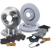 BESTPRICE Bremsscheiben + Bremsbeläge Vorne + Hinten [Hersteller-Nr. 10603502] für Audi, Skoda