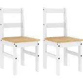 vidaXL Essstühle 2 Stk. PANAMA Weiß 40x46x90 cm Massivholz Kiefer