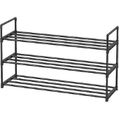 Songmics Schuh-Organizer mit 3 Ebenen, Schuhregal, für 12-15 Paar Schuhe LSAB3513BK
