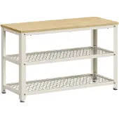 Vasagle Schuhbank mit 2 Gitterablagen, Schuhregal, 30 x 73 x 45 cm LBSB35073W09