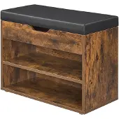 Songmics Sitzbank mit Schuhregal, gepolstertes Kissen, 3 Ebenen LHSB35020K03