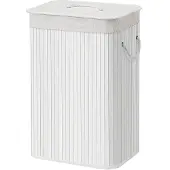 Hobby Hall Wäschekorb mit Deckel, 72 L, Wäschesammler aus Bambus LCBB35010W01