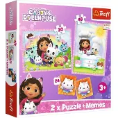 Gabby's Dollhouse Trefl Gabby's Dollhouse Puzzles 2-in-1 + Memo-Spiel