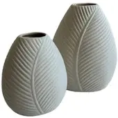 Frank Flechtwaren Dekovase "Blatt", 2er Set