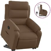 Syfax Relaxsessel mit Aufstehhilfe Braun Stoff