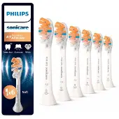 Philips Premium All-in-One HX9096/87 Bürstenköpfe (6er-Pack), 6 Stück(e), Weiß, 3 Monat( e), Weich, 62000 Bewegungen pro Minute,