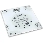 Heinner Digitale Personenwaage bis 150 kg, Glas, LCD, Motivationsaufdruck, Weiß