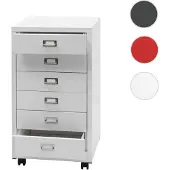 Mendler Rollcontainer HWC-L49, Schubladenschrank Stahlschrank Aktenschrank, Metall 75x40x41cm 6 Schubladen ~