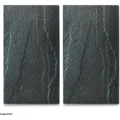 Zeller Schiefer Herdabdeck-/Schneideplatten-Set, 30 x 52 cm, Schneideunterlage mit vielseitigen Anwendungsmöglichkeiten, Material: ESG-Sicherheitsglas, anthrazit, 2-teilig
