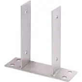 Alberts U-Pfostenträger, Edelstahl, zum Aufschrauben, Materialstärke 4 mm, Breite 91 mm