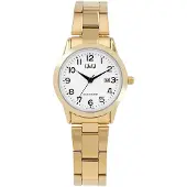 Q&Q Damenuhr Edelstahl Datumsanzeige