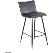 HTI Barhocker Naples Grau gepolstert mit Rückenlehne für Hausbar Küchentresen 56x100 cm
