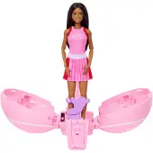 Barbie Team Roll & Reveal Tennisspielerin-Puppe und Zubehörteile mit brünetter Modepuppe, 8 Überraschungen und Tennisball-Verpackung, Modepuppe, Weiblich, 5 Jahr(e), Junge/Mädchen, 165 mm, Mintfarbe