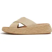 Original Brands FitFlop F-Mode Espadrille Shimmersuede Cross Slides GOLD 39
