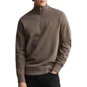 Gant für Herren. 2008005 Shield Sweatshirt mit halbem Reißverschluss braun (L), Lässig, Baumwolle, Taupe