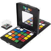 Rubik's 6063164 Race-Schiebepuzzle-Spiel, 2-Spieler-Kopf-an-Kopf-Duell, 48 farbige Kacheln, Original -Farbschema, faltbares Reisebrett, ab 7 Jahren