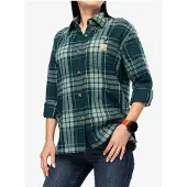 Carhartt Hemd Tencel Fiber Series Loose Twill Plaid Shirt Damen Greenstone-L
