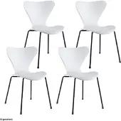 HTI Esszimmerstuhl Rory, Weißer Kunststoffstuhl, BxHxT 50x78x46 cm, Sitzhöhe 47 cm