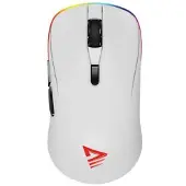 Savio RIFT WHITE gaming mouse RGB Dual Mode, rechts, Optisch, Bluetooth + USB Type-C, 10000 DPI, Weiß