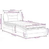 vidaXL Bett mit Matratze "Hvar" Hellgrau 80x200 cm Stoff