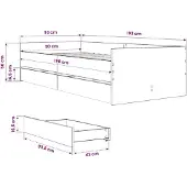 vidaXL Bettgestell mit Schubladen Schwarz 90x190 cm
