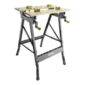 Ryobi RWB02, Tragbare Werkbank, Bambus, Metall, Schwarz, Holz, 100 kg, 60,5 cm, 18 cm