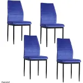 HTI Esszimmerstuhl Madison Velvet 4er-Set Blau