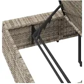 vidaXL Sonnenliege mit schwebender Auflage Hellgrau Poly Rattan