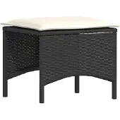 vidaXL Gartensofa 5-Sitzer mit Kissen Grau Poly Rattan