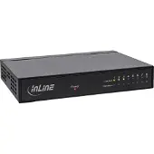InLine Gigabit Switch 8x, 10/100/1000, Desktop, Metall, lüfterlos, gesch. Ports, Gigabit Ethernet (10/100/1000), Vollduplex, Wandmontage